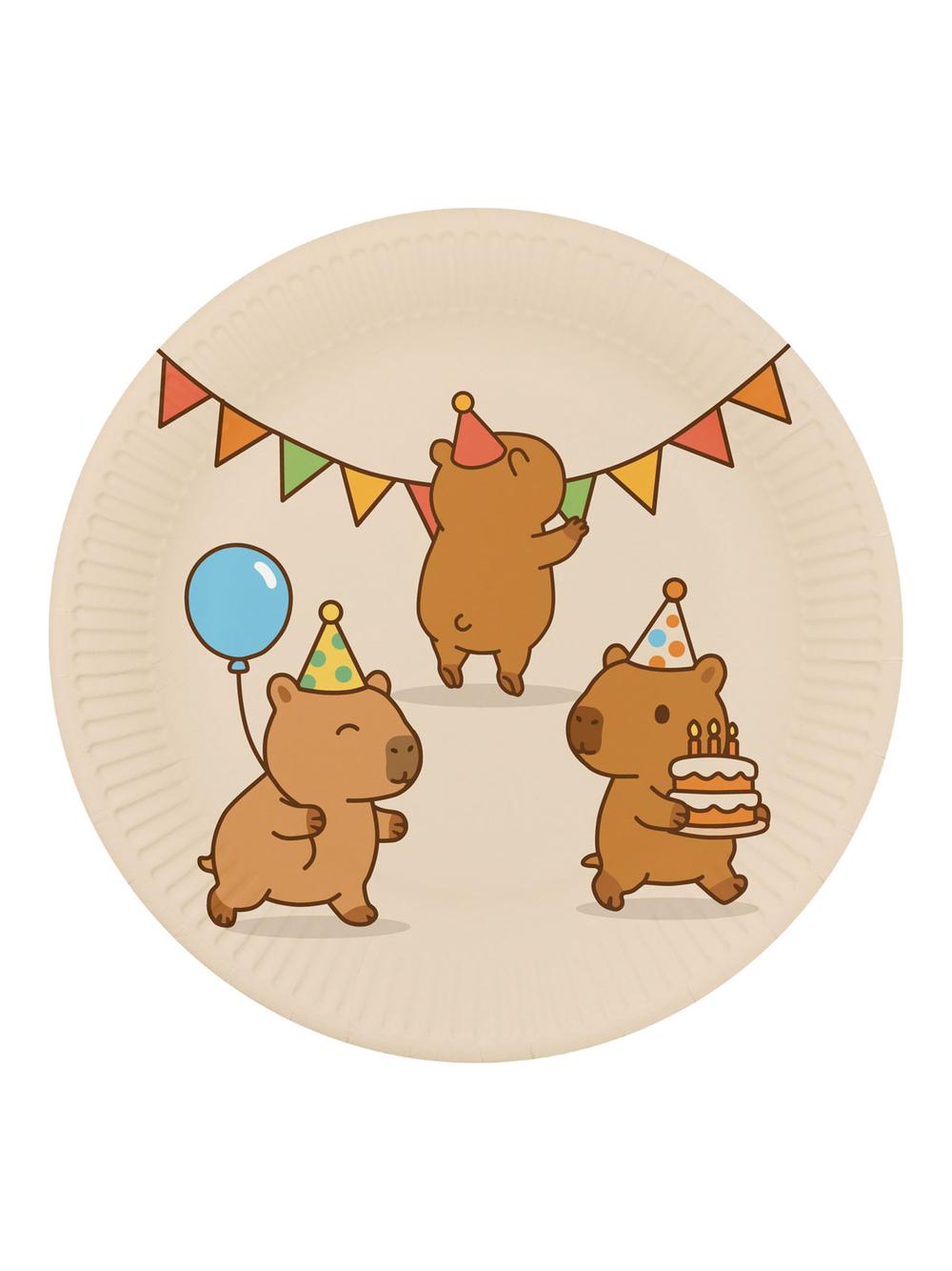 Talerze papierowe - Kapibara (8 szt.) - FSC Mix Credit