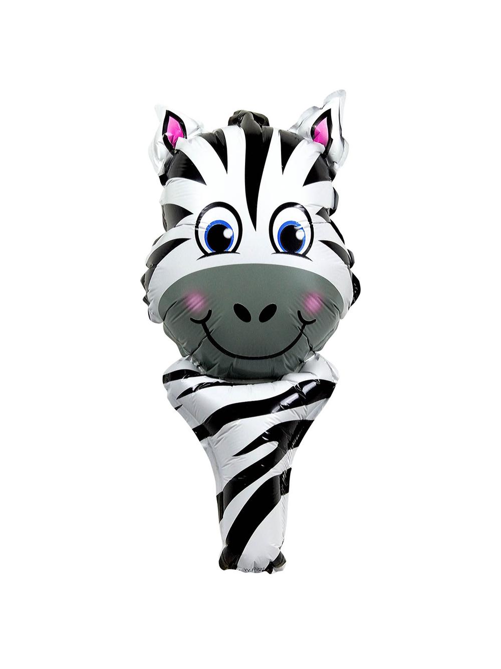 Balon foliowy zwierzątko z uchwytem - zebra
