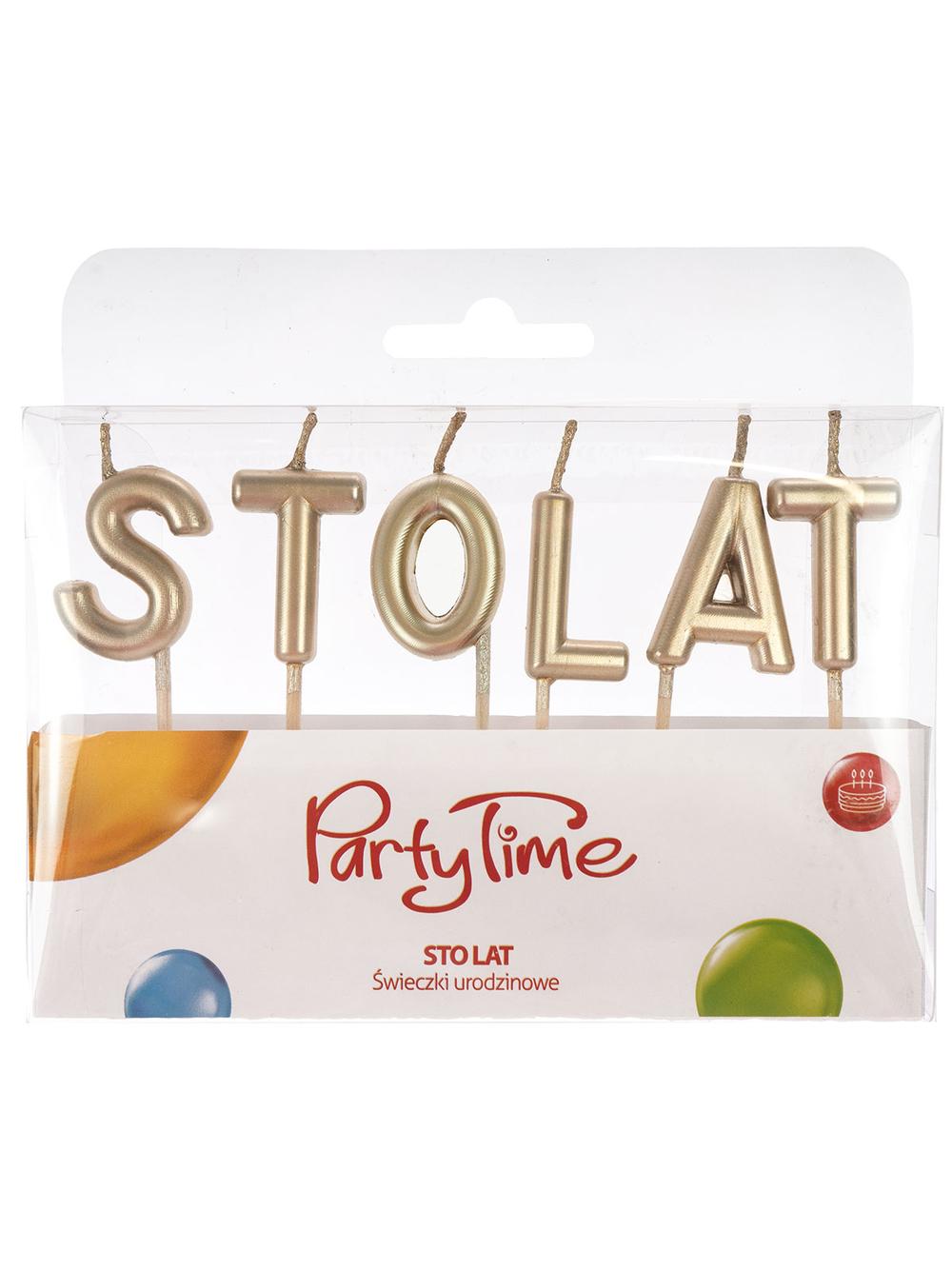 Świeczki urodzinowe napis "Sto lat"