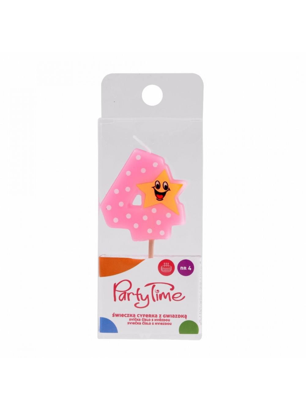 Świeczka cyferka z gwiazdką nr 4