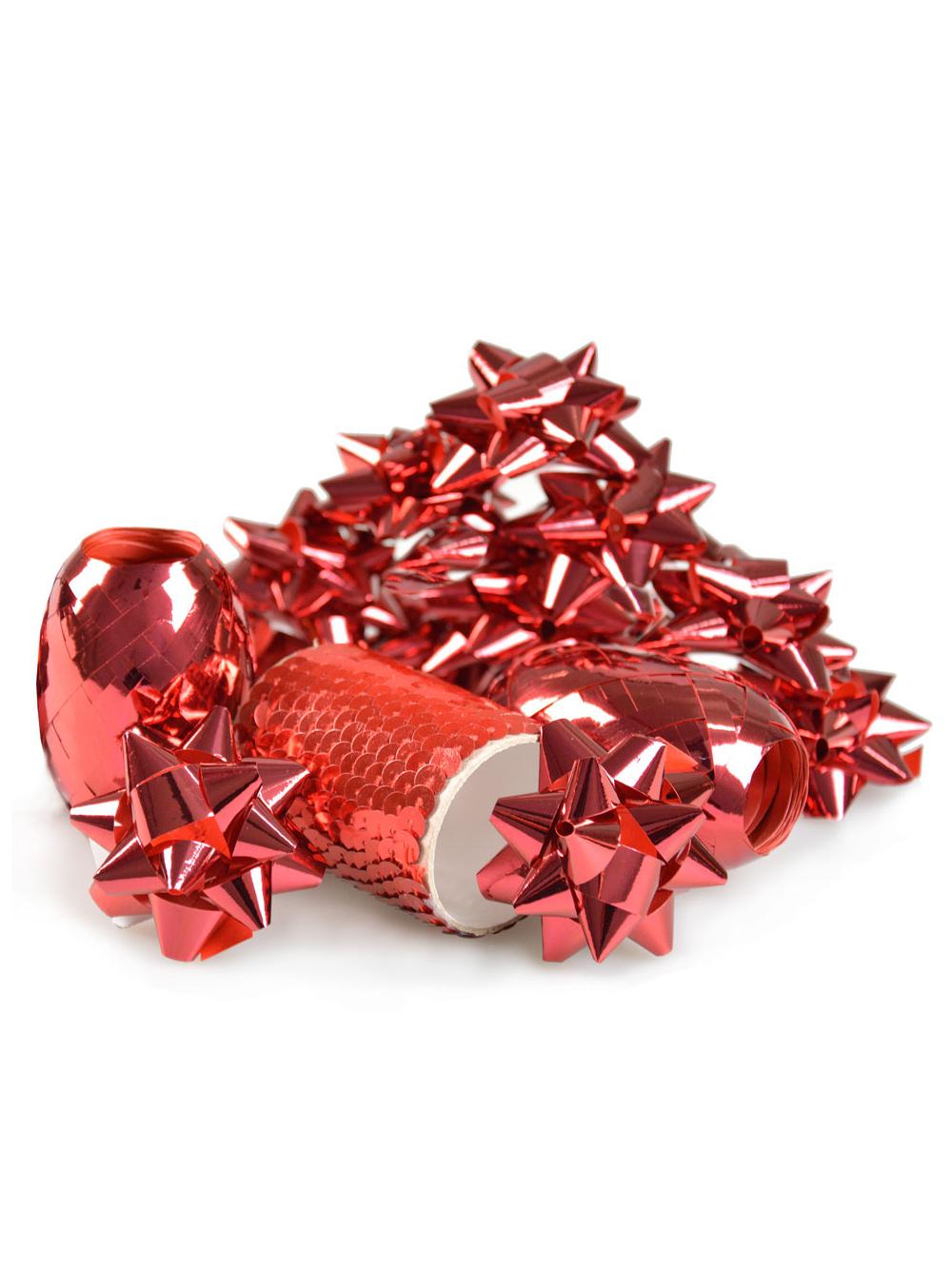 Zestaw do dekoracji prezentów czerwony