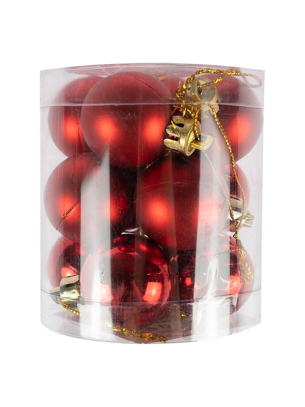 Bombki nietłukące w tubie 3 cm (12 szt.) czerwone