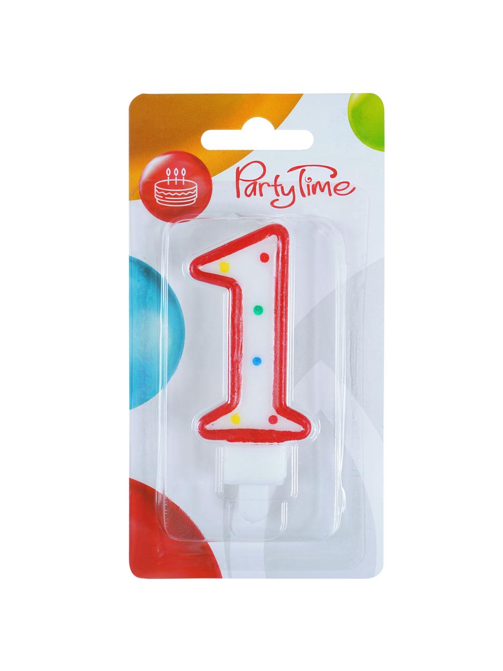 Świeczka cyferka - kropki nr 1