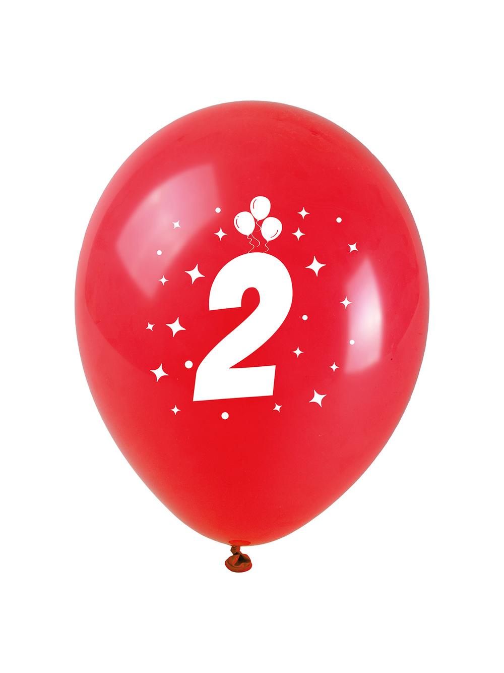 Balony z nadrukiem cyferki - 2 (3 szt.)