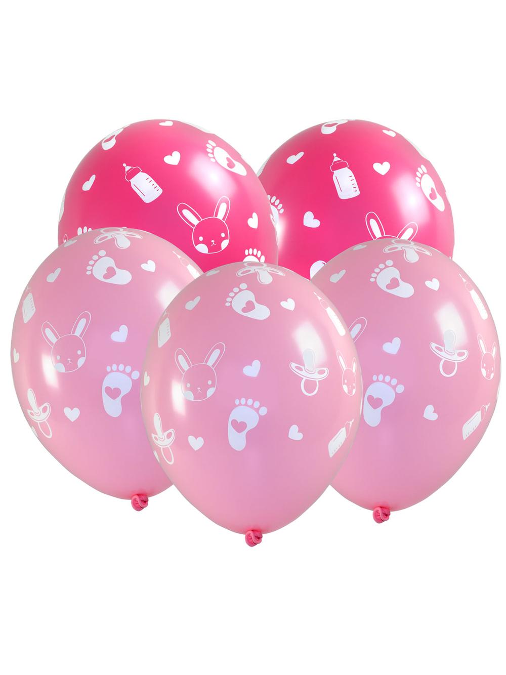Balony Baby shower - dziewczynka (5 szt.)