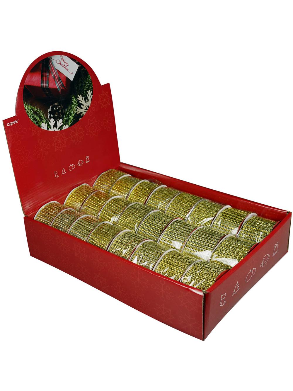 Dekoracyjna taśma z kryształkami złota