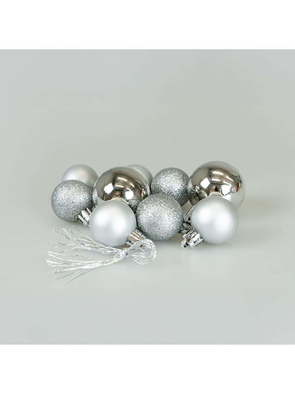Zestaw dekoracji w bombce (9 szt.) - srebrne