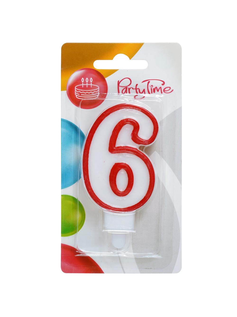 Świeczka cyferka nr 6 czerwona