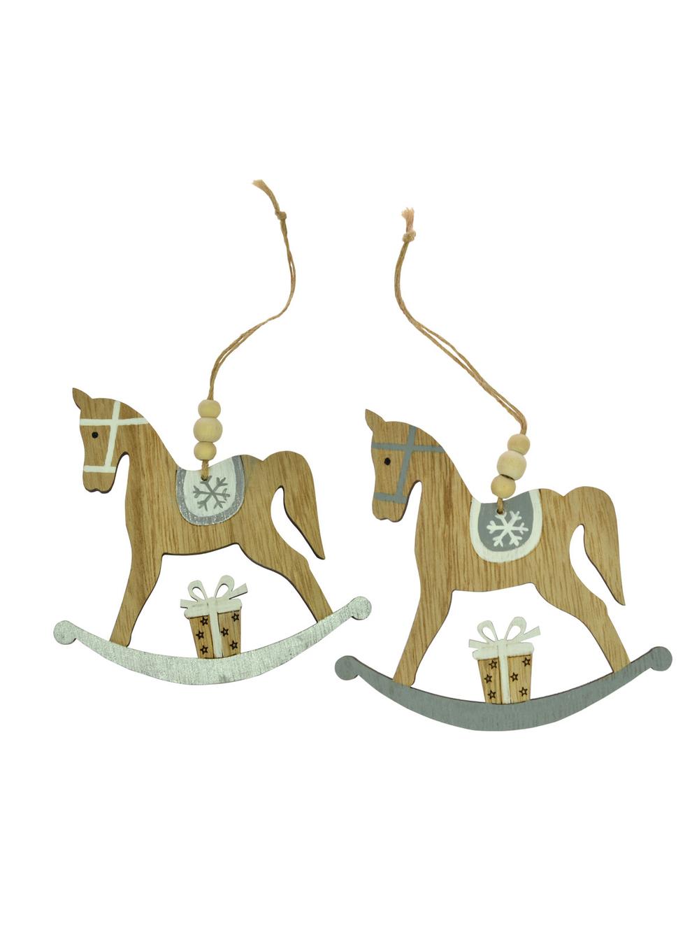 Drewniana zawieszka - koń na biegunach