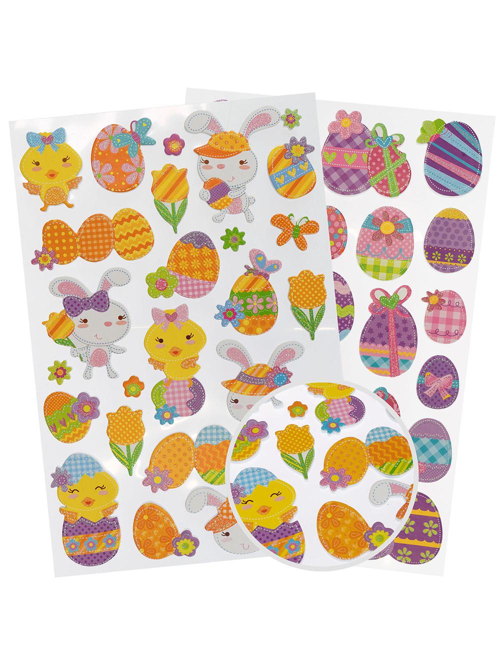 Brokatowe naklejki - wielkanocne wzory