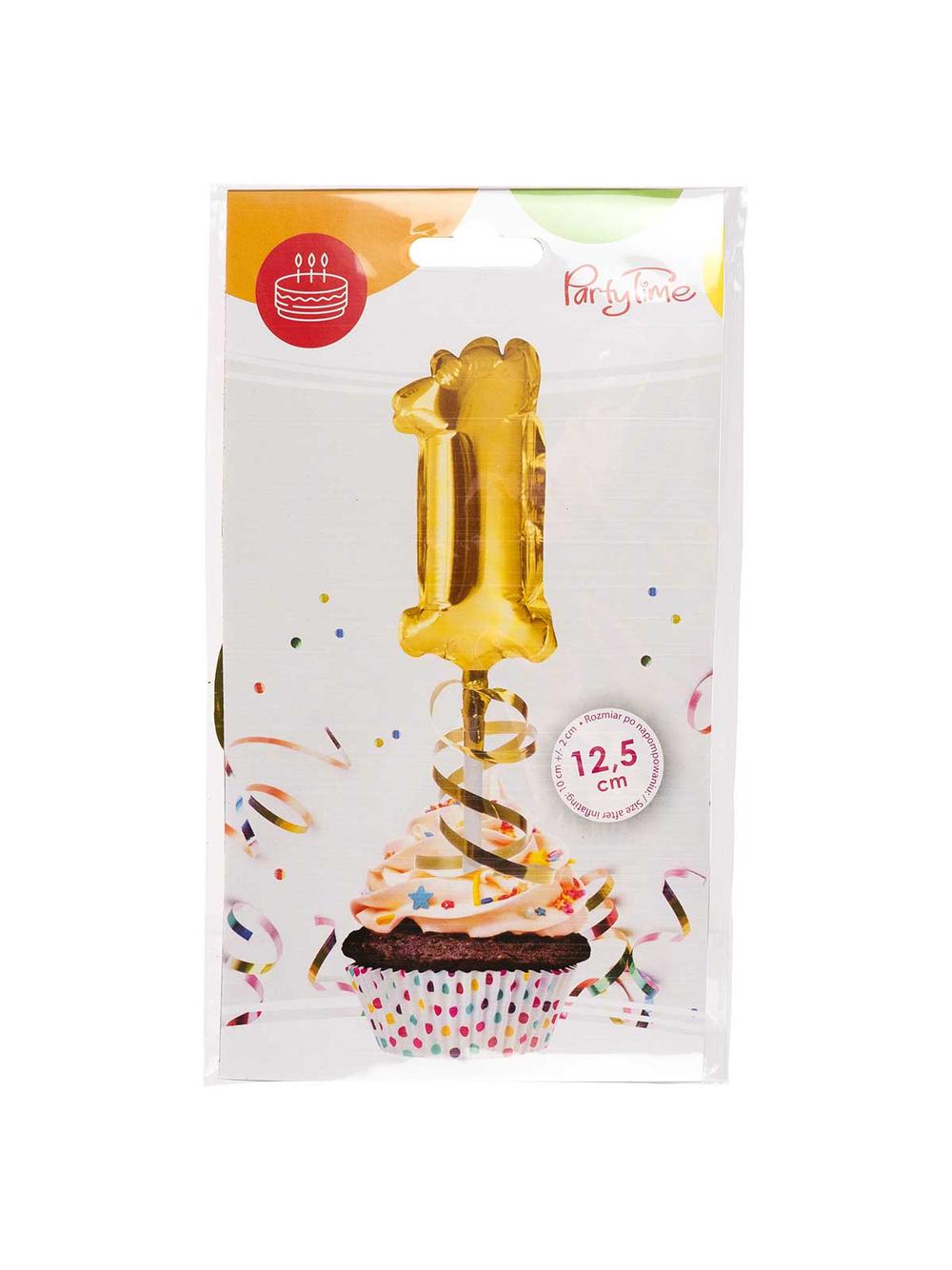 Balon foliowy na patyczku nr 1 złoty