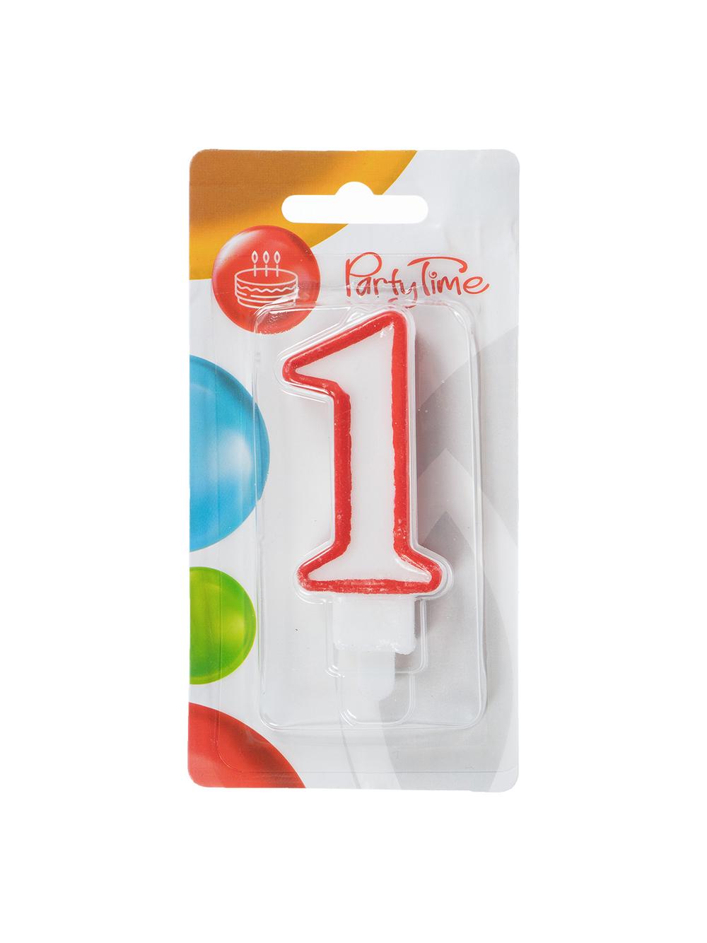 Świeczka cyferka nr 1 czerwona