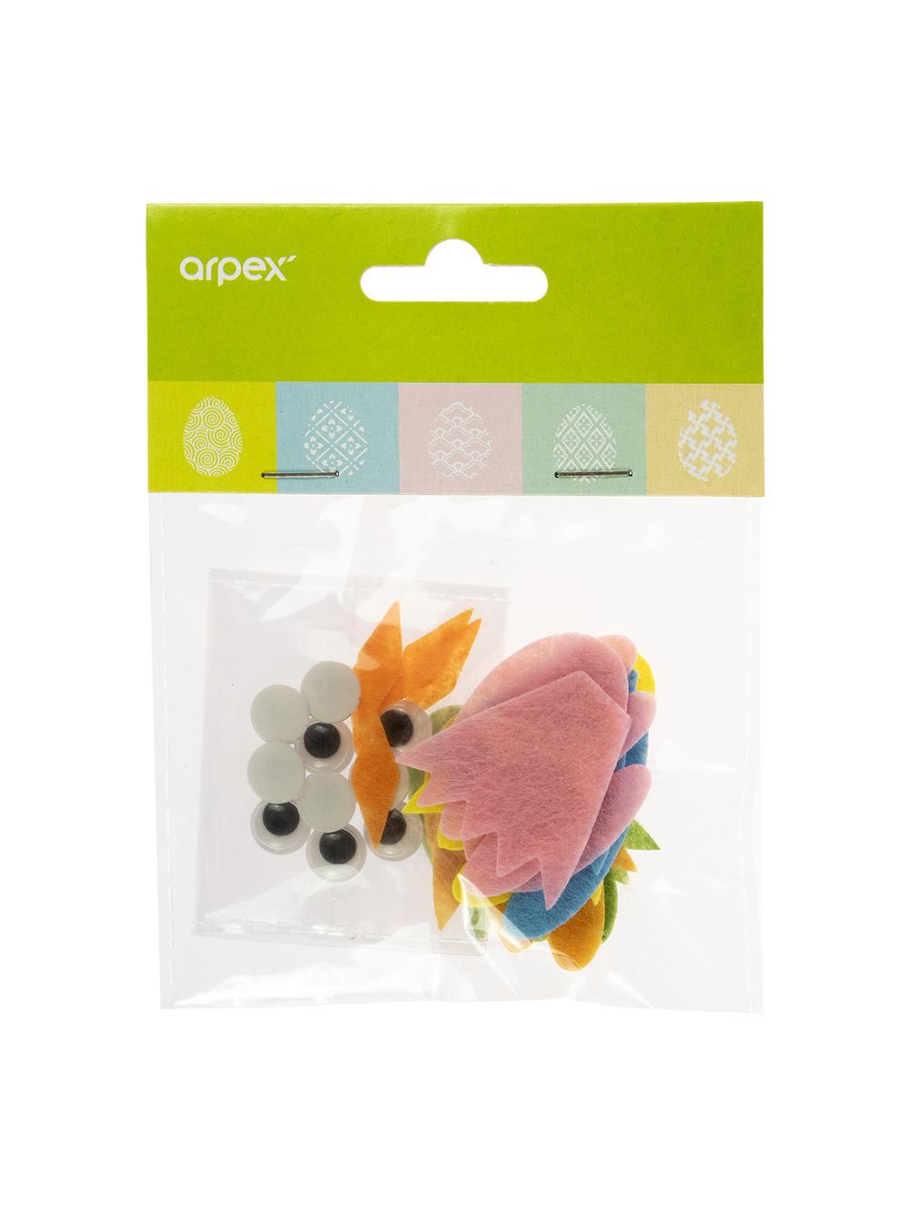 Zestaw akcesoriów do tworzenia kurczaków (ruszające się oczka, ogonki, dziobki i skrzydełka)