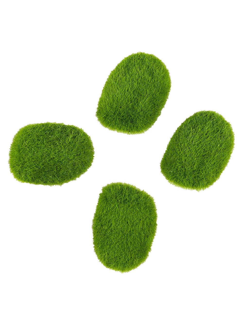 Dekoracyjne kamienie z imitacji mchu (4 szt.)