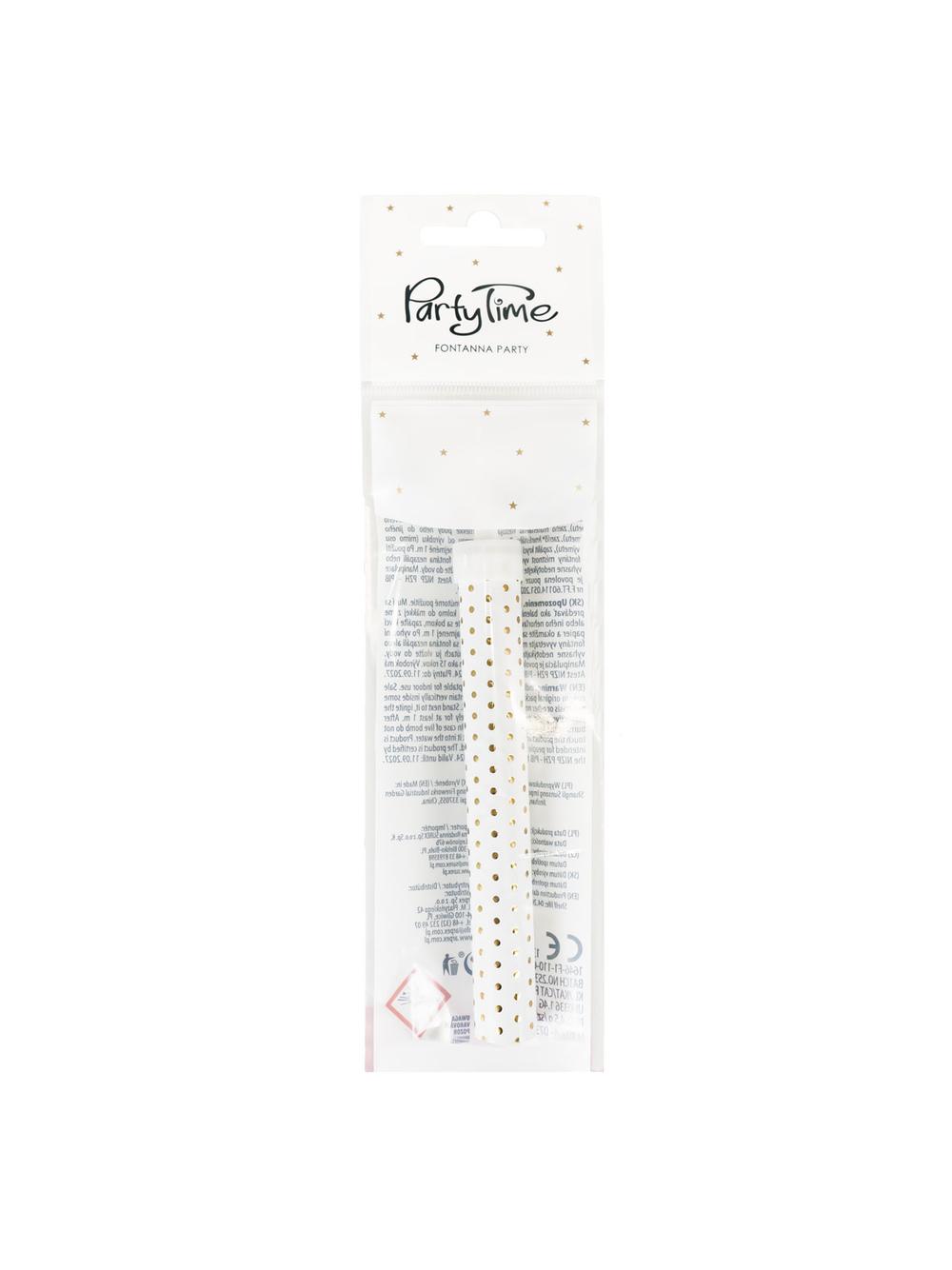 Fontanna party 12 cm - złote kropki
