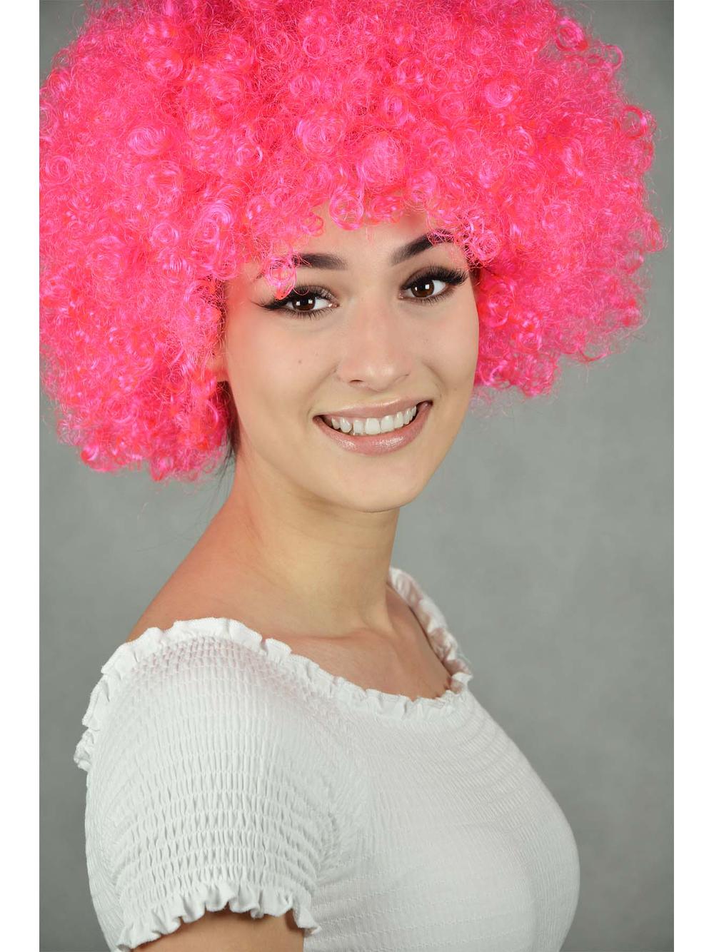 Peruka afro XXL różowa