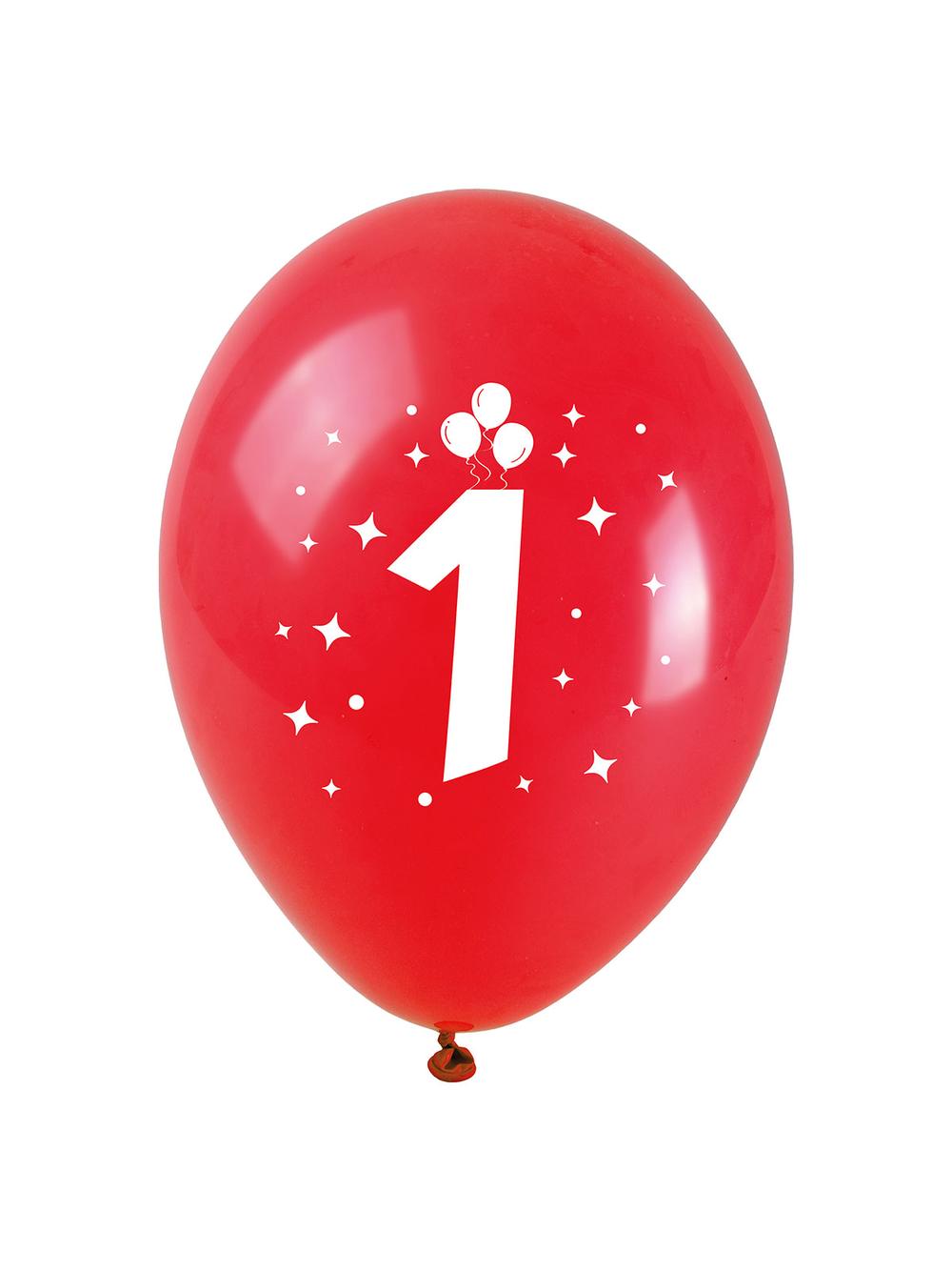 Balony z nadrukiem cyferki - 1 (3 szt.)