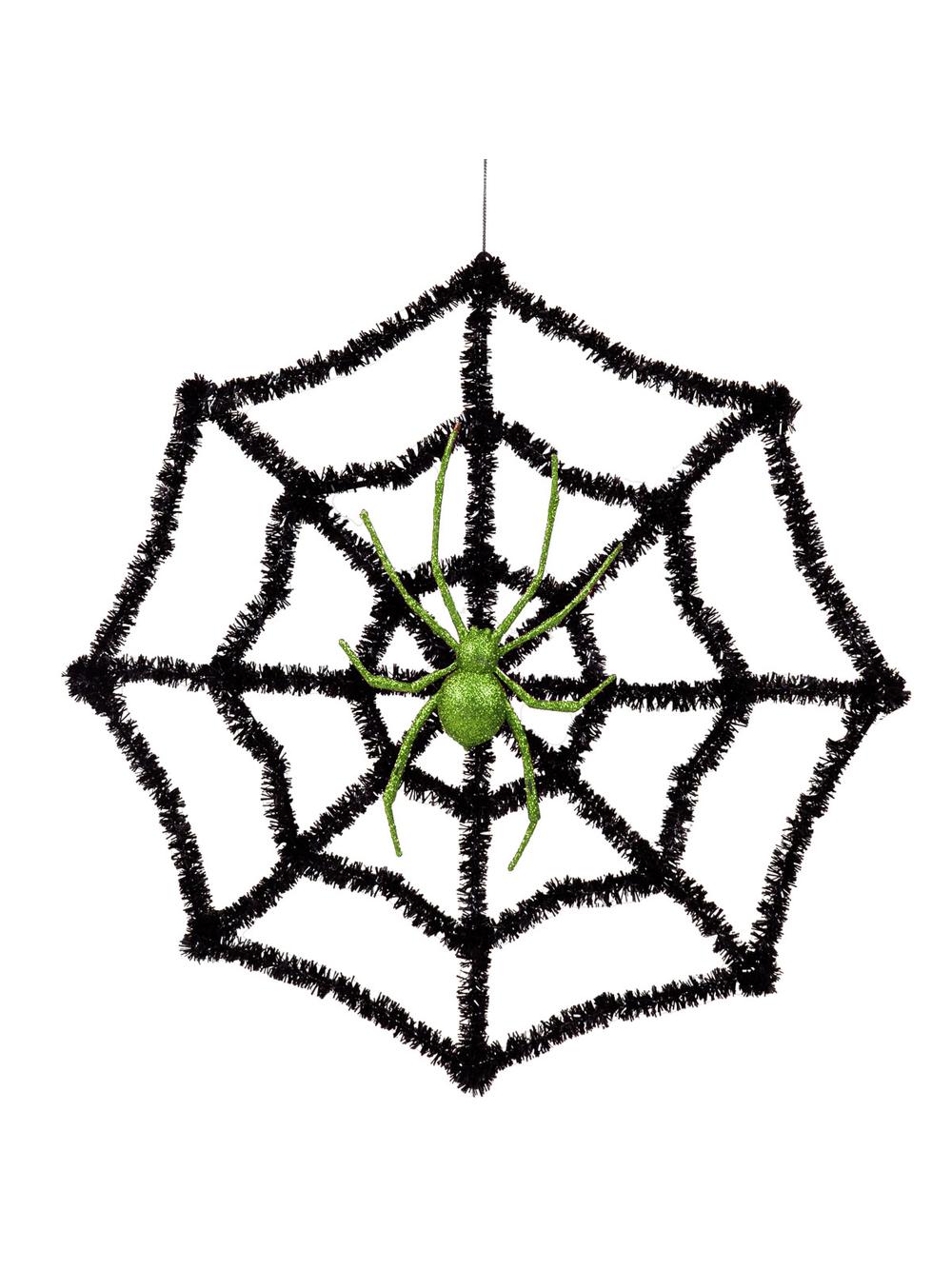 Pajęczyna z pająkiem - dekoracja Halloweenowa