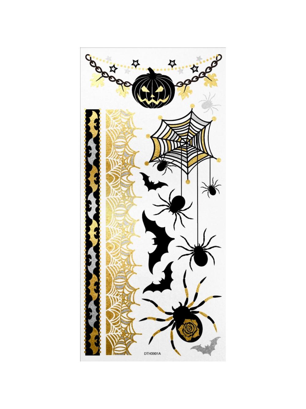 Metaliczne tatuaże halloweenowe