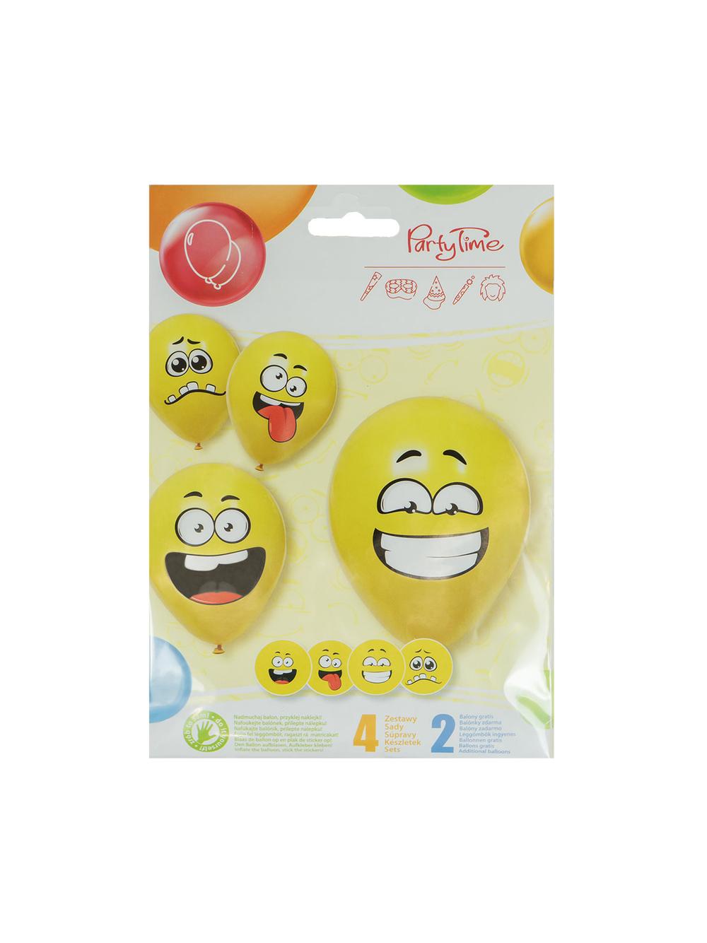 Balony Buźki - zrób to sam (4 wzory) (6 szt.)