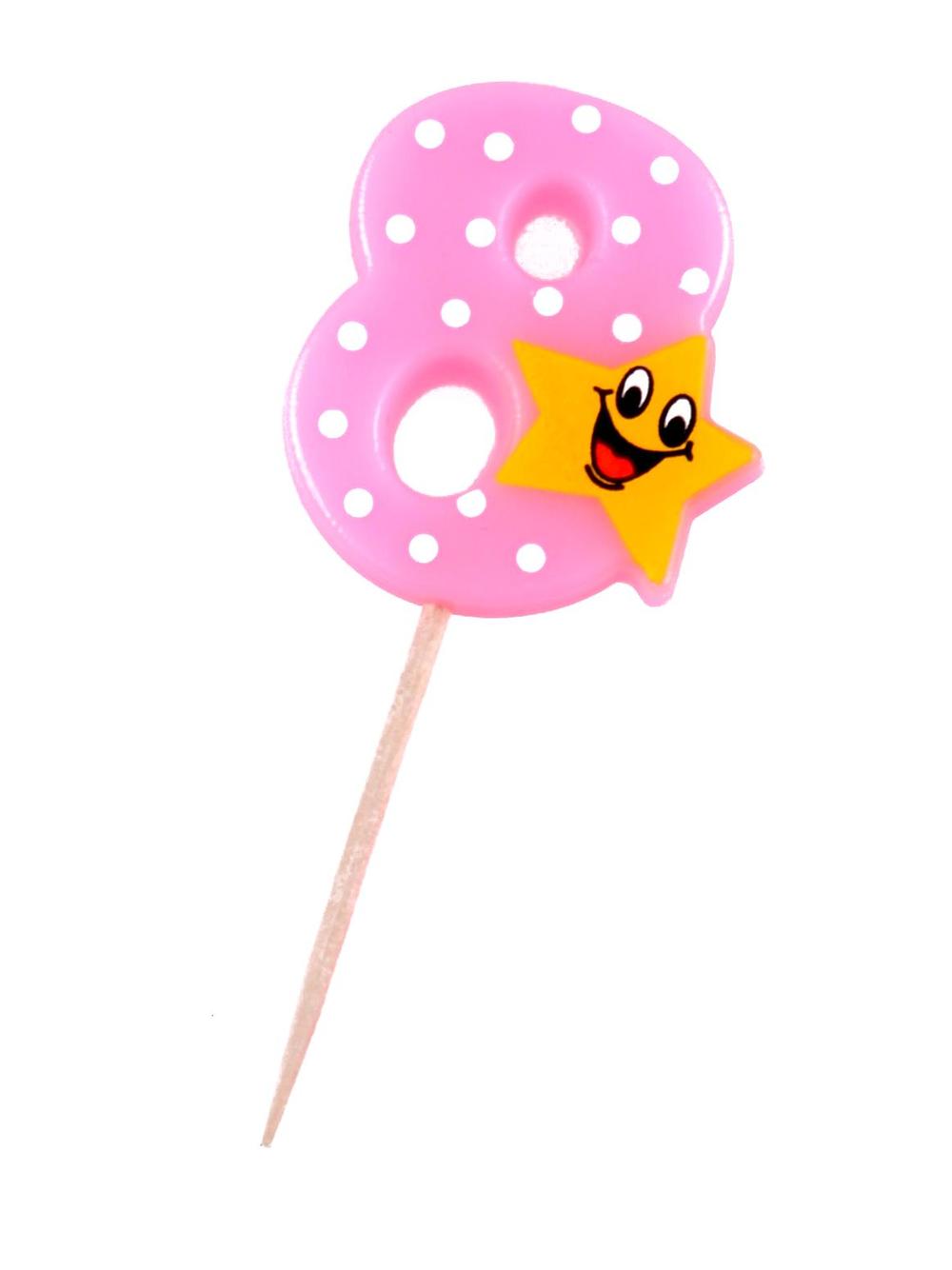 Świeczka cyferka z gwiazdką nr 8