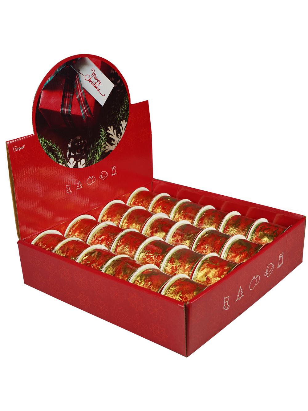 Taśma dekoracyjna na szpuli szeroka czerwona