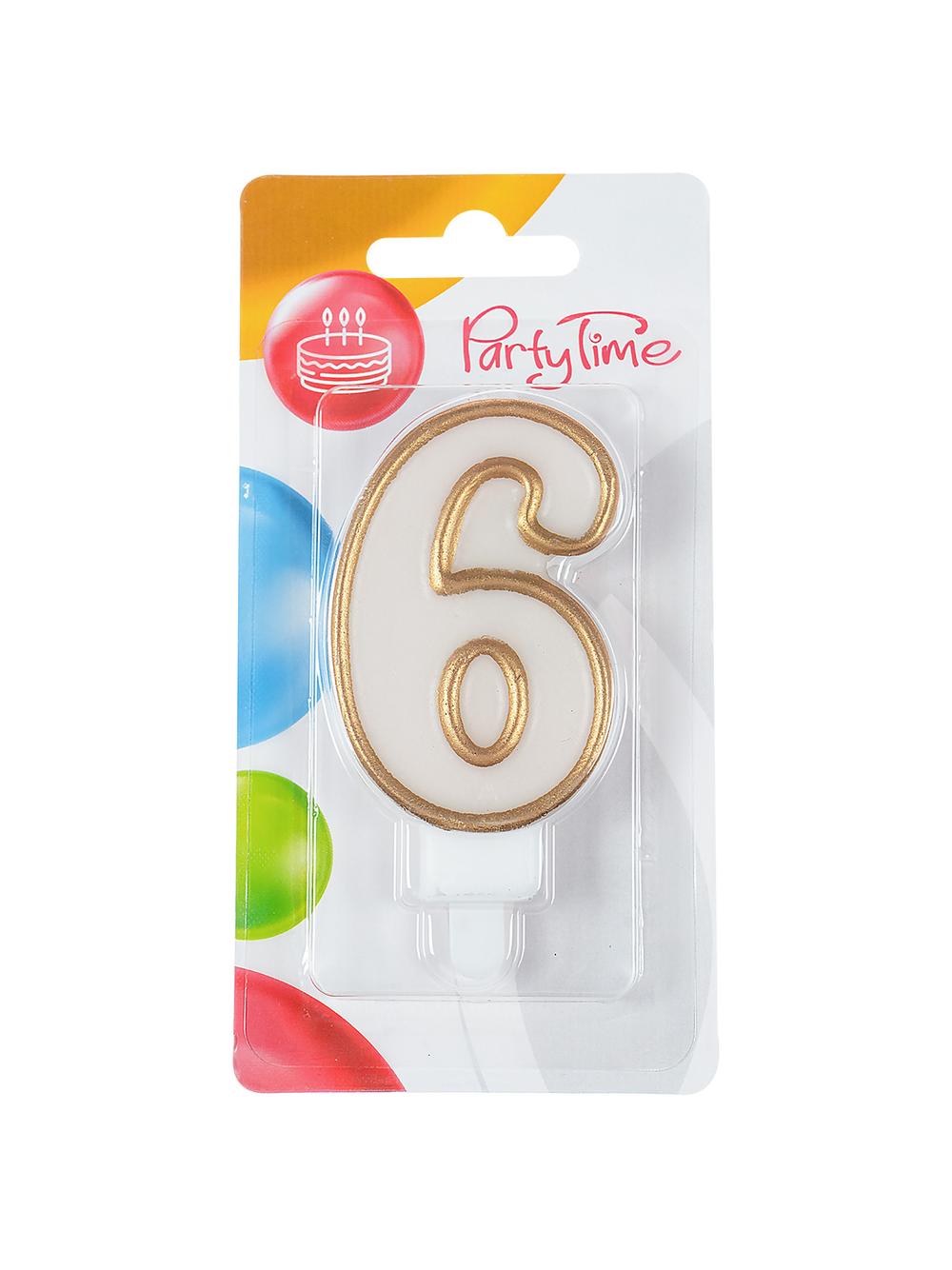 Świeczka cyferka nr 6 złota