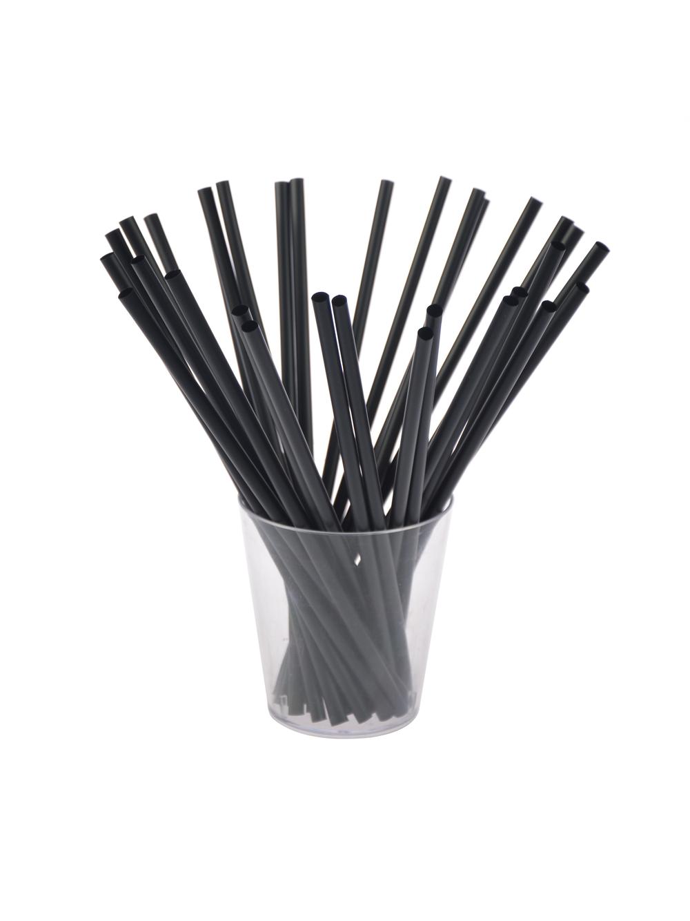 Słomki proste biodegradowalne (czarne) - PLA (1000 szt.) 210x6 mm