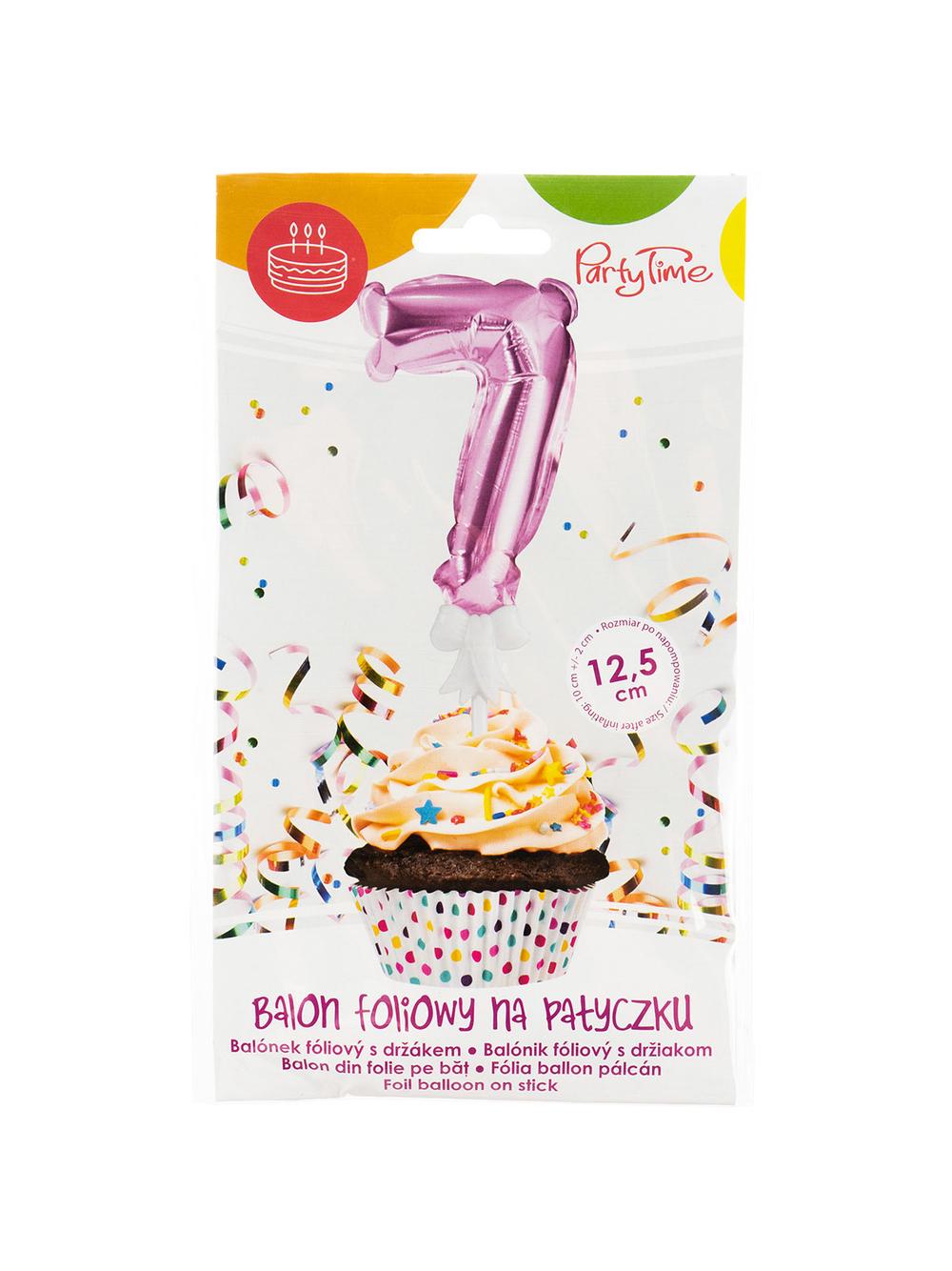 Balon foliowy na patyczku nr 7 różowy