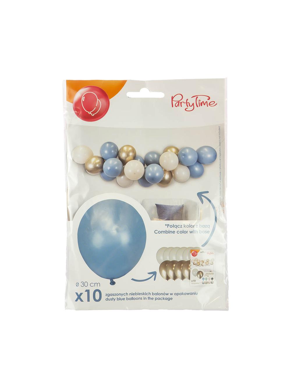 Balony pastelowe jednokolorowe zgaszony niebieski (10 szt.)