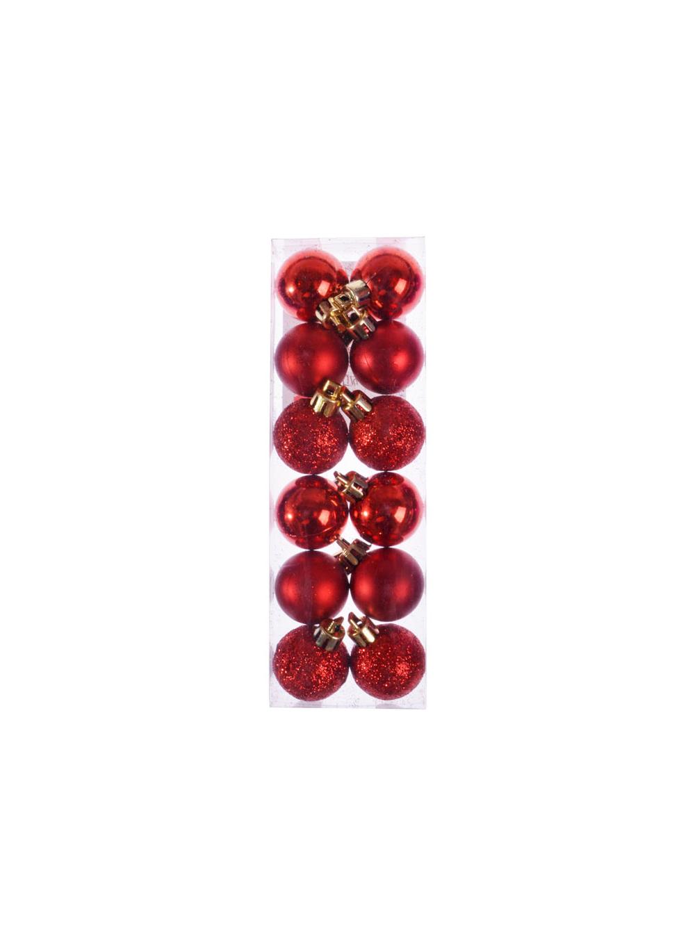 Bombki mini (12 szt.) czerwone