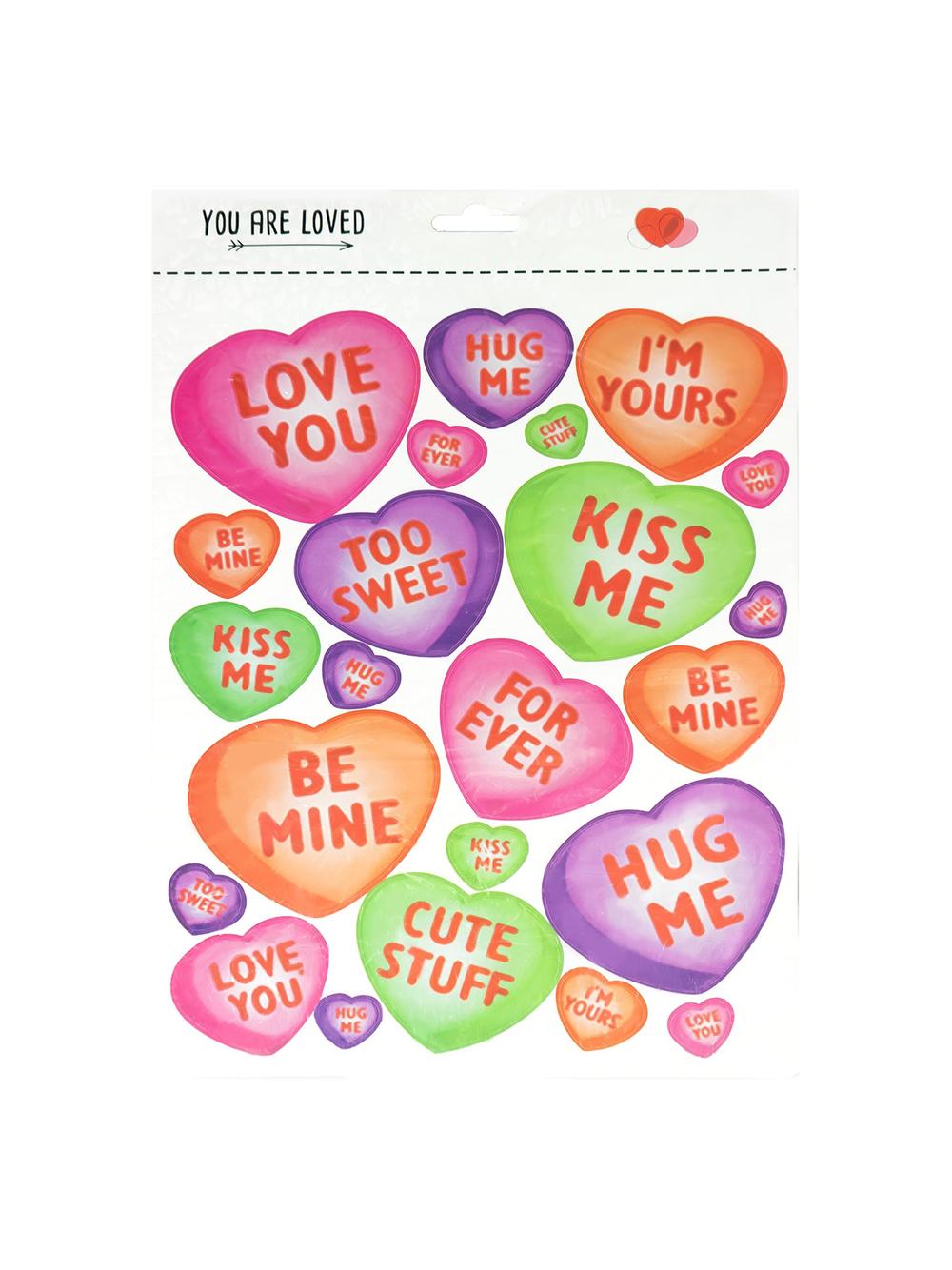 Naklejki - serca z napisami