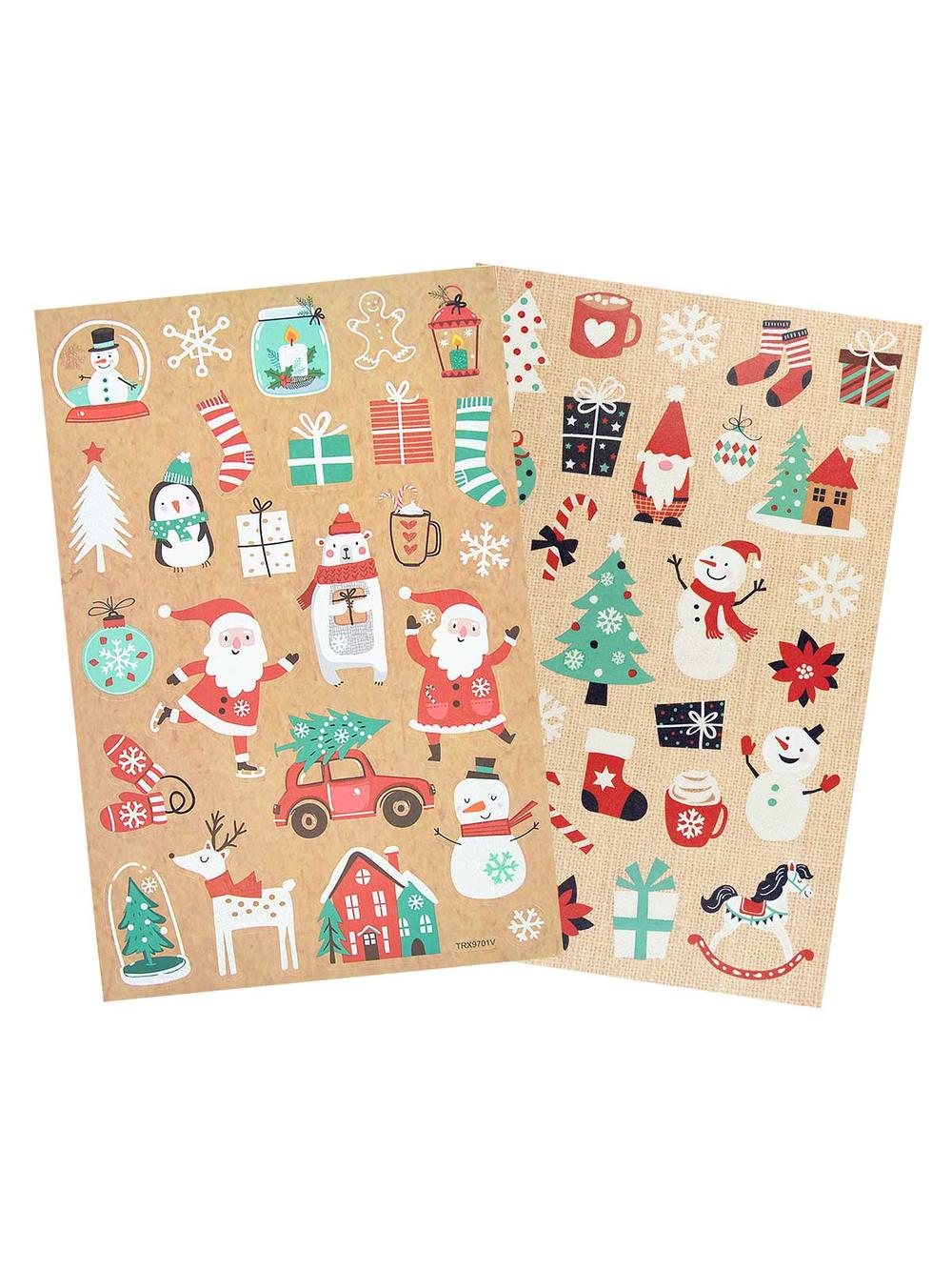 Świąteczne naklejki kraftowe