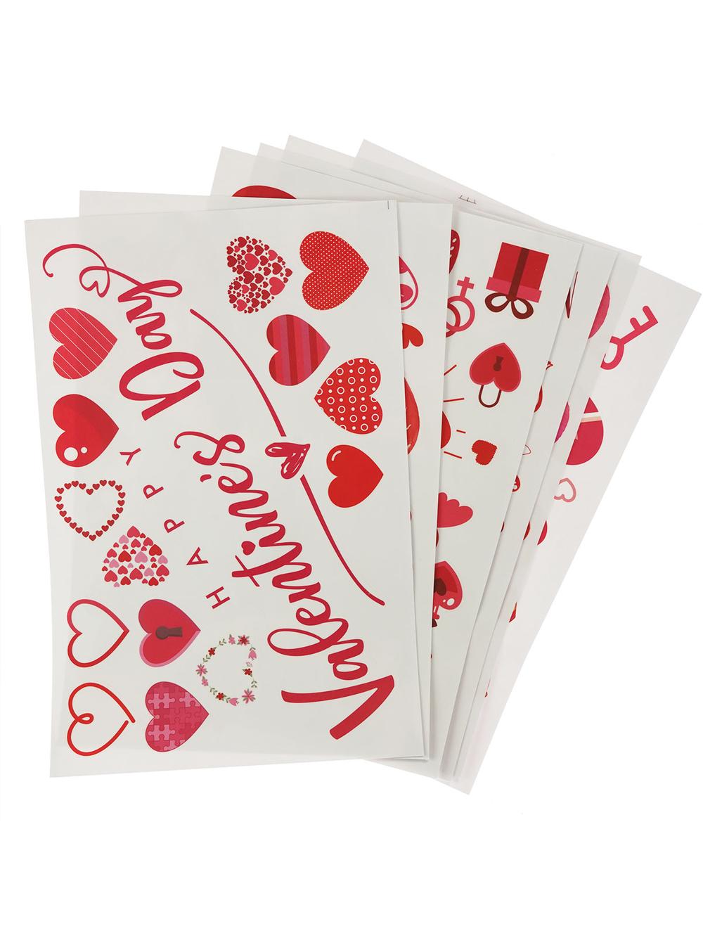 Walentynkowa dekoracja okna - elektrostatyczna