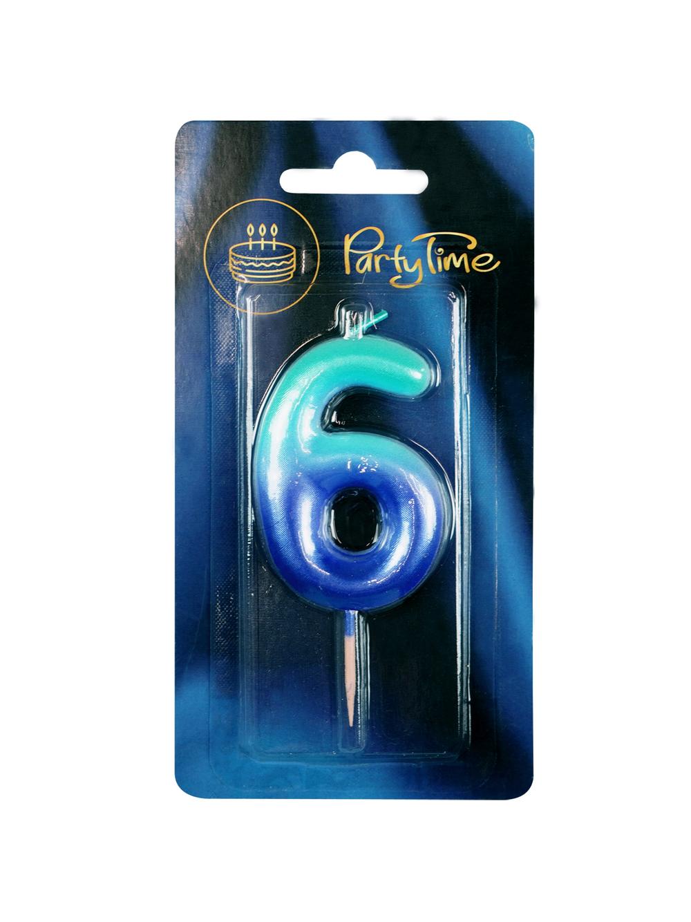 Świeczka cyferka ombre nr 6