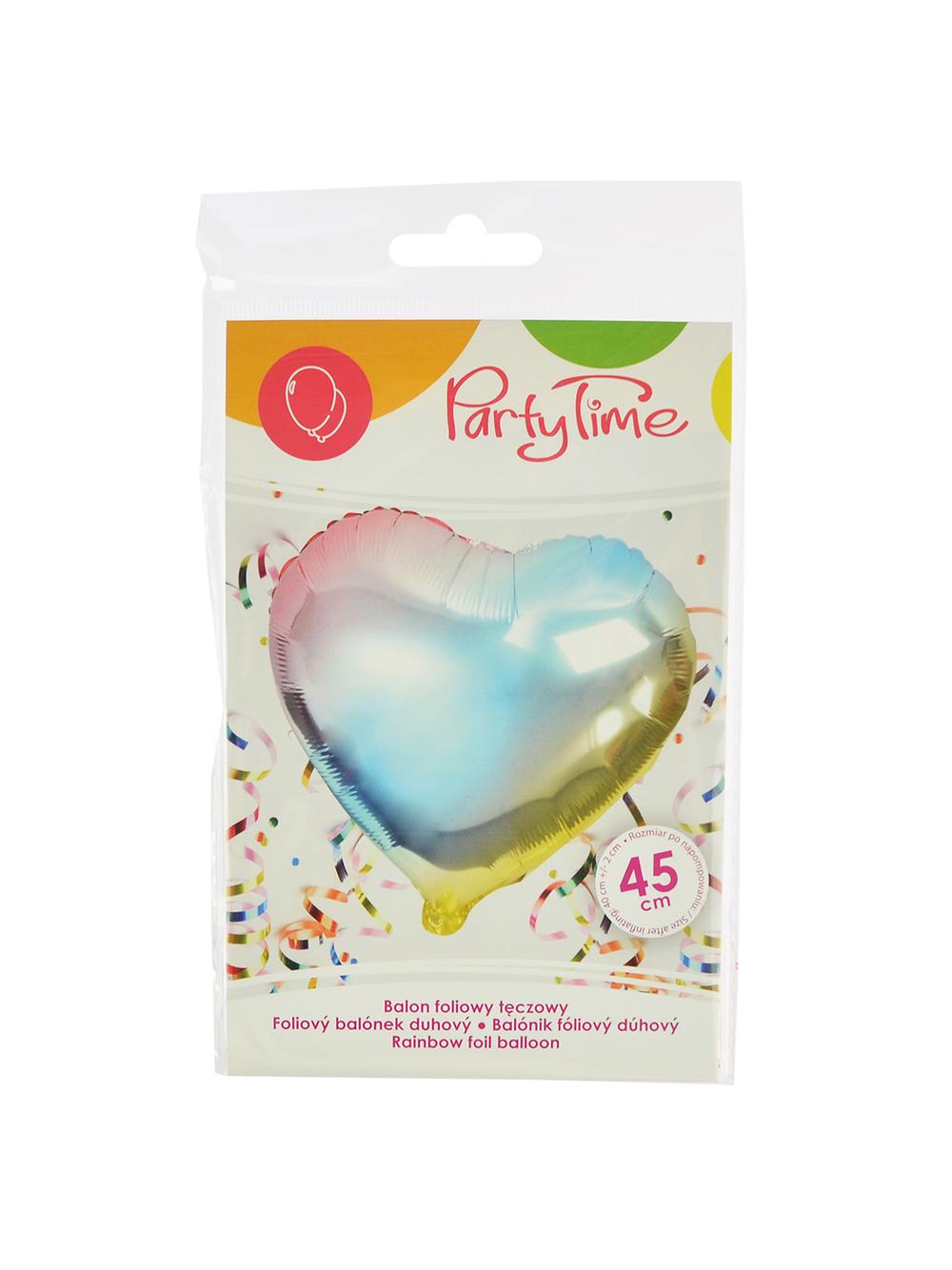 Balon foliowy tęczowy serce