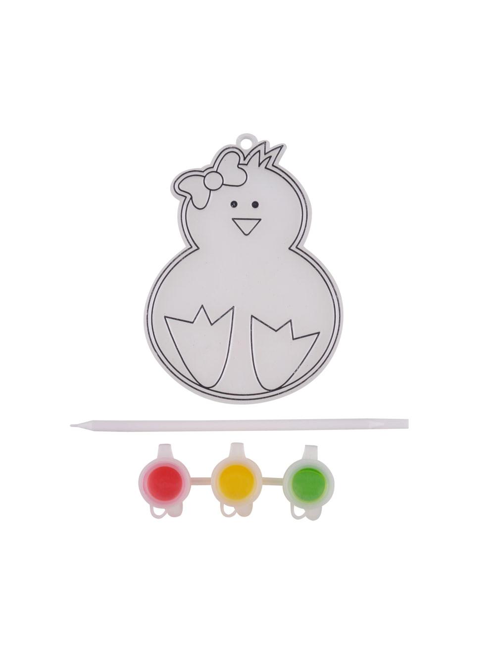 Wielkanocny witrażyk z farbkami kurczak