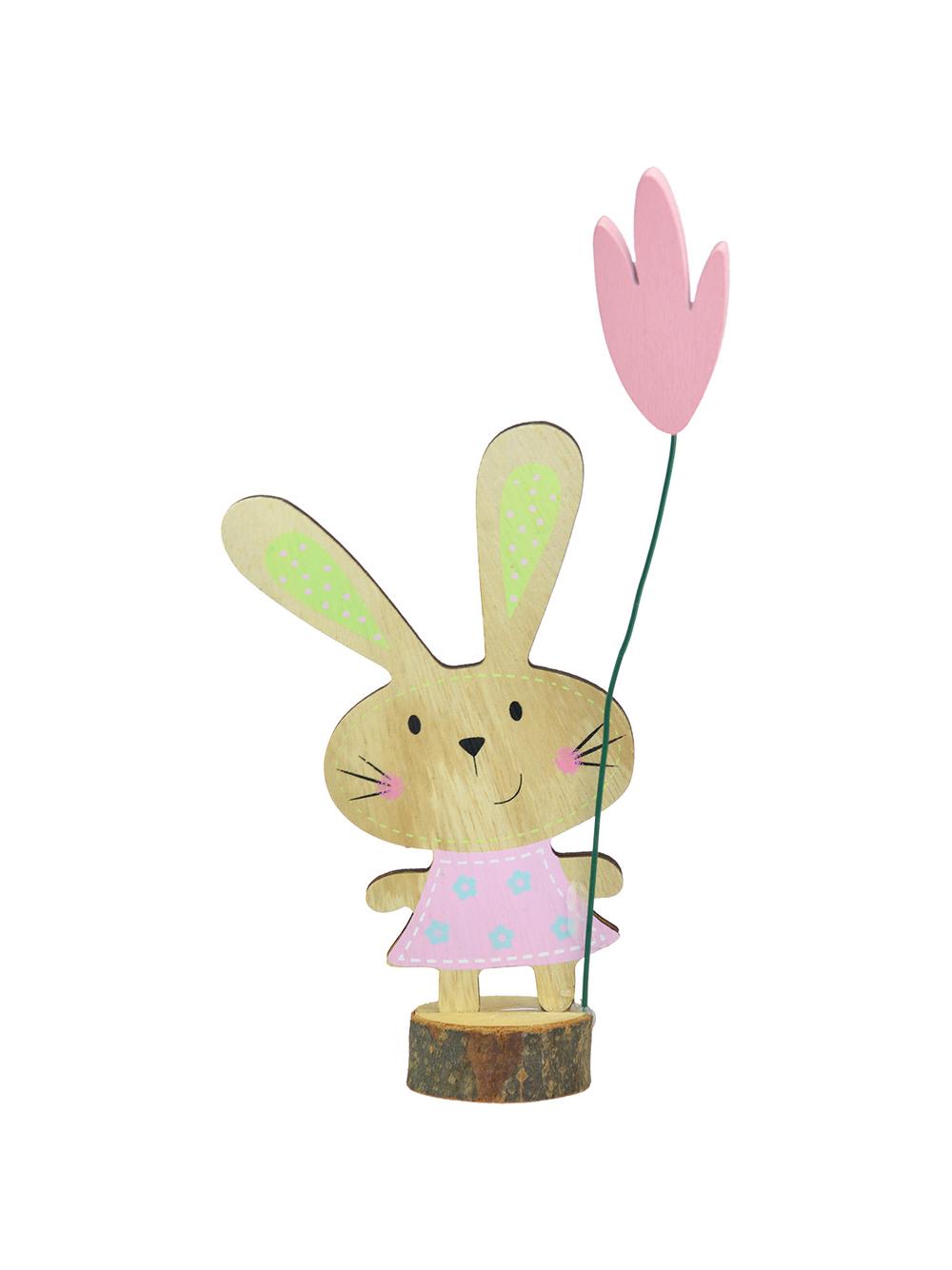 Drewniana dekoracja - zajączek na pniu