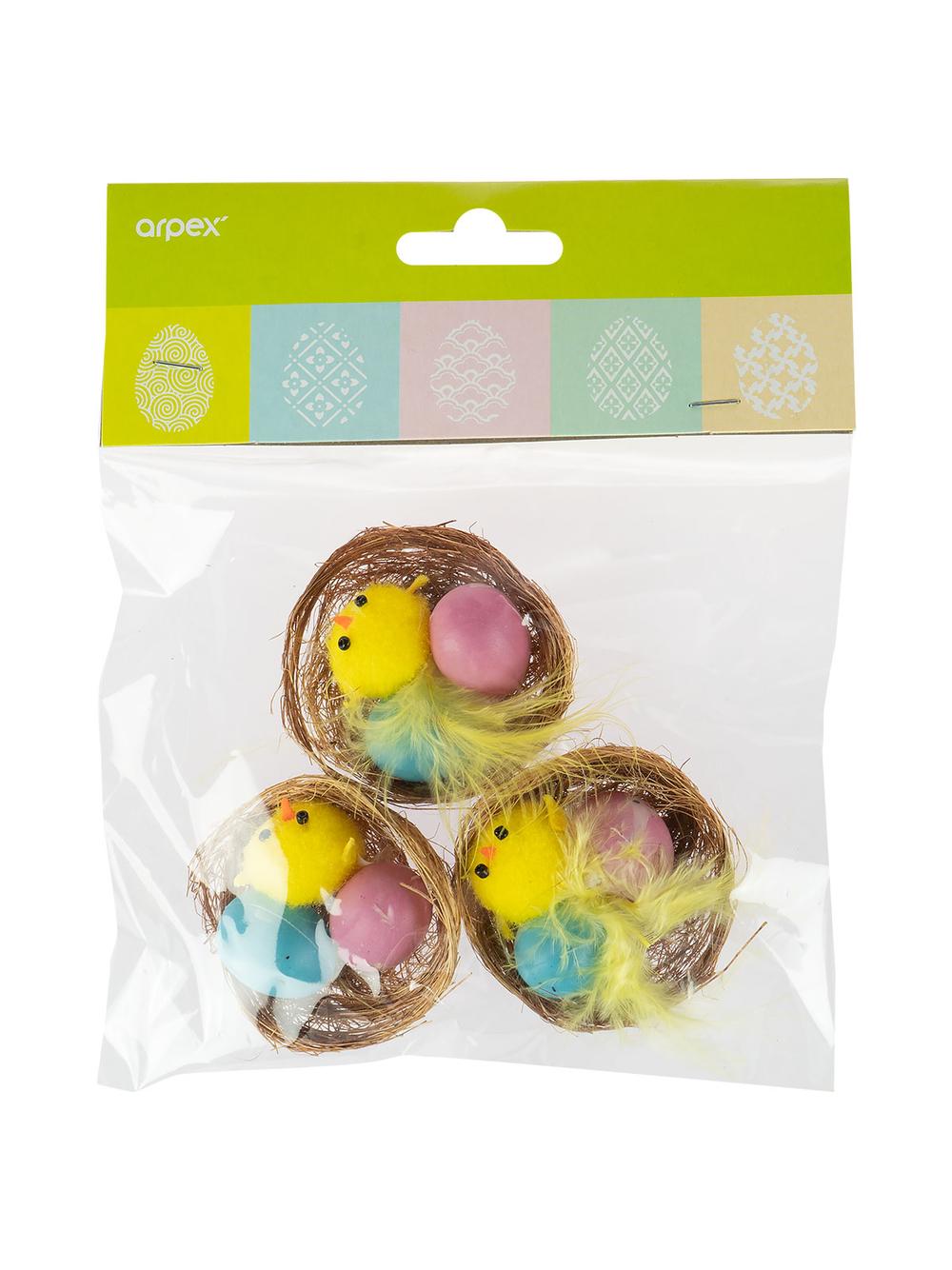 Kurczak w gniazdku z kolorowymi jajkami (3 szt.)