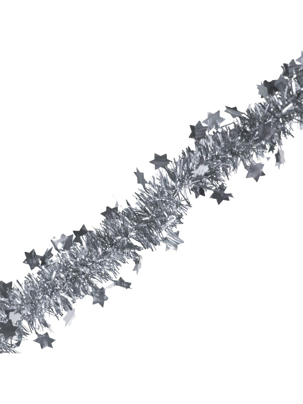 Łańcuch z gwiazdkami/ śnieżynkami srebrny