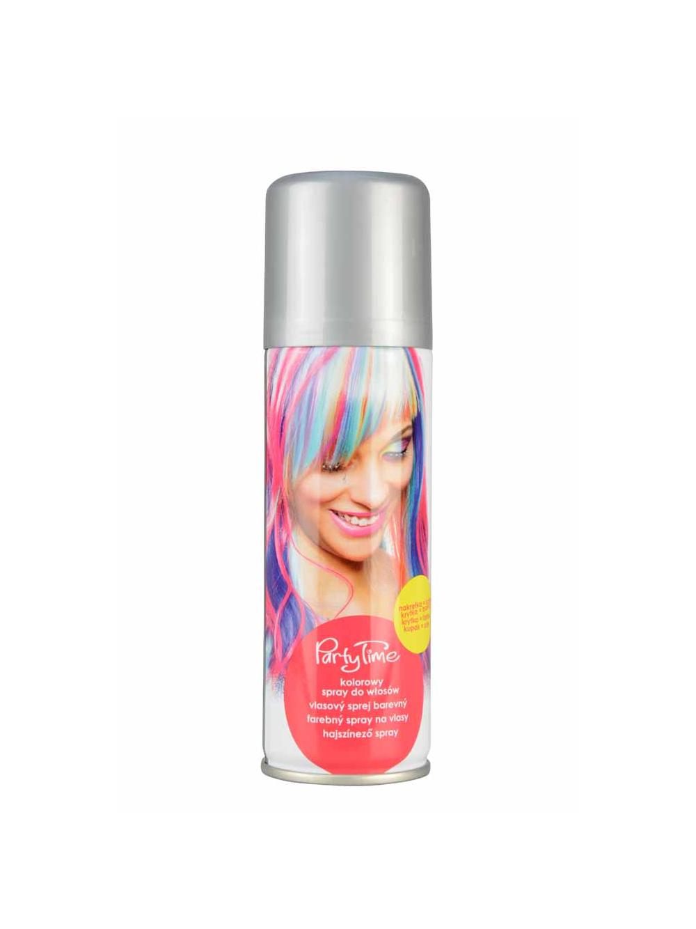 Kolorowy spray do włosów srebrny