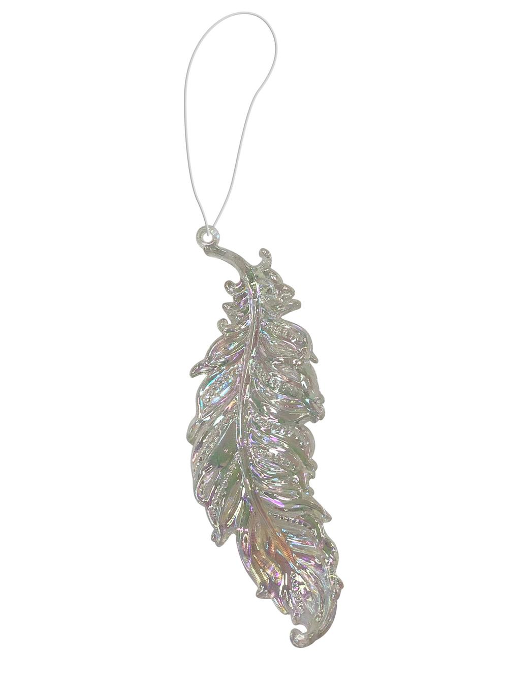 Ozdobna zawieszka - opalizujące piórko