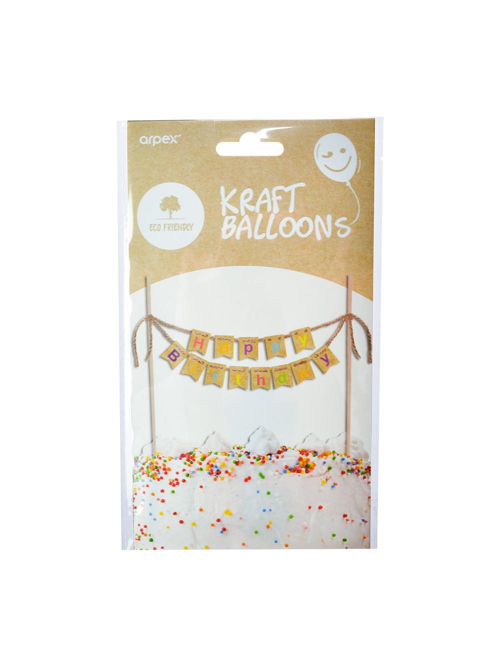 Dekoracja tortu Happy Birthday - Kraft Balloons