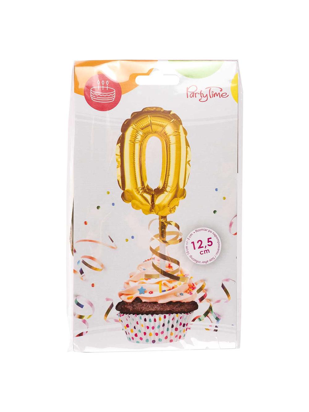 Balon foliowy na patyczku nr 0 złoty