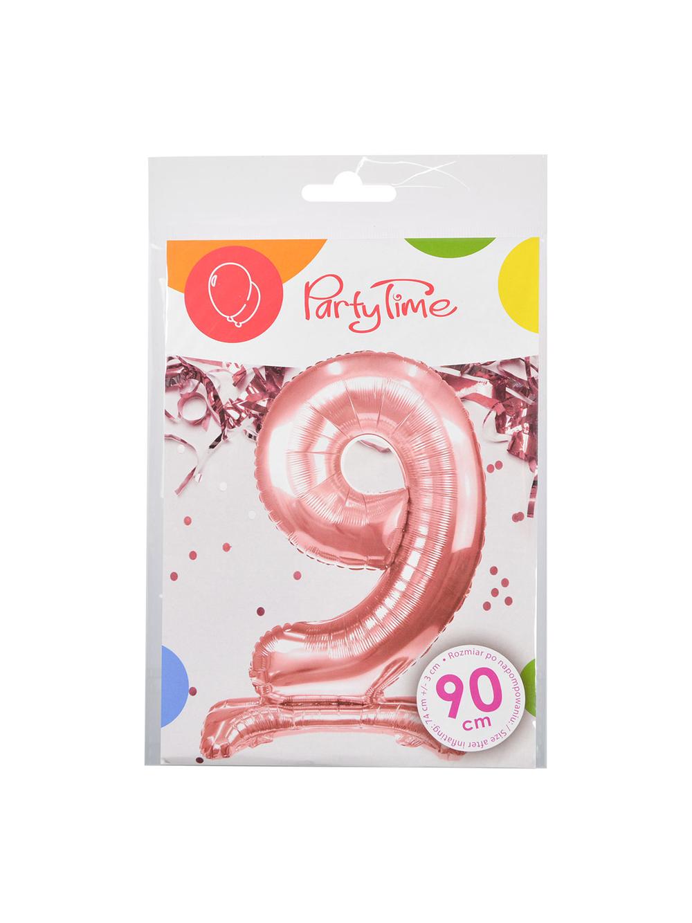 Balon foliowy cyferka XXL stojący nr 9