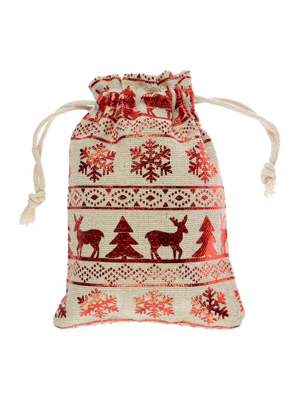 Jutowe worki na prezenty z nadrukiem (3 szt.)