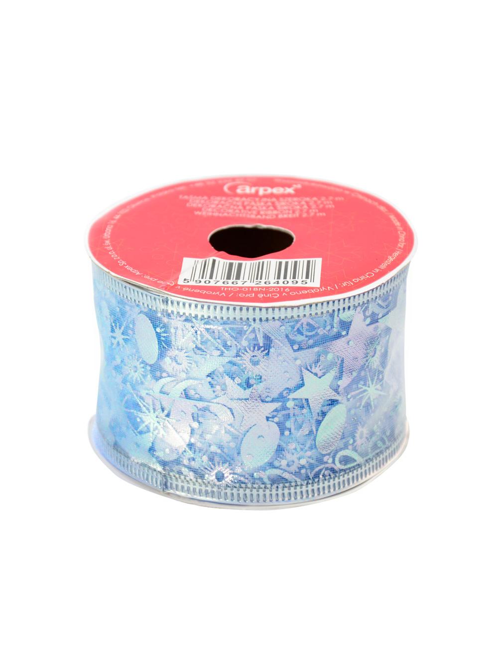 Taśma dekoracyjna na szpuli szeroka niebieska