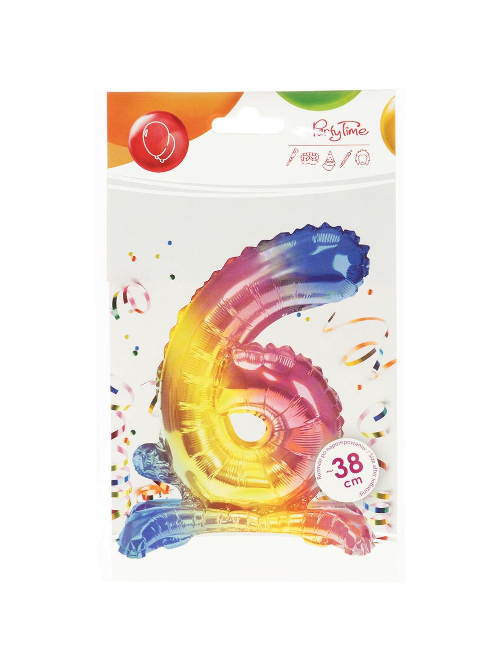 Balon foliowy cyferka stojący nr 6