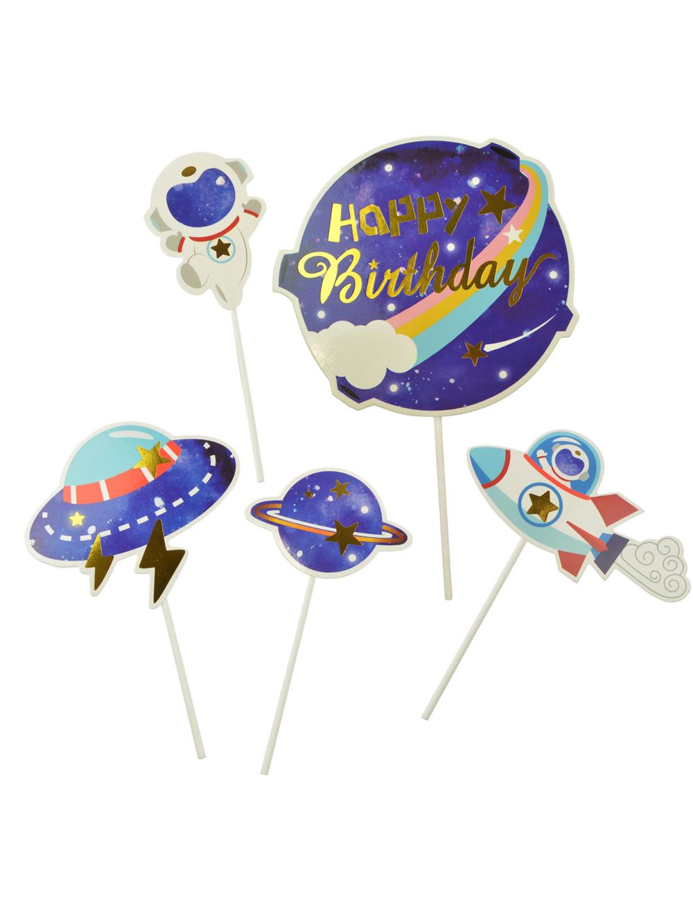 Dekoracja tortu - Galaxy (5 szt.)