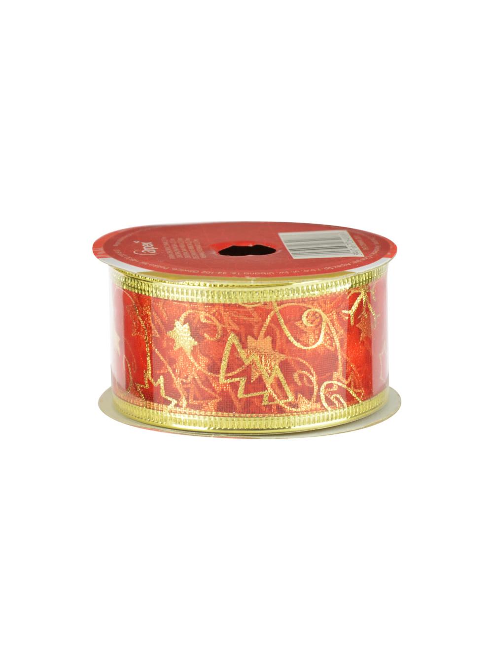 Taśma dekoracyjna na szpuli czerwona